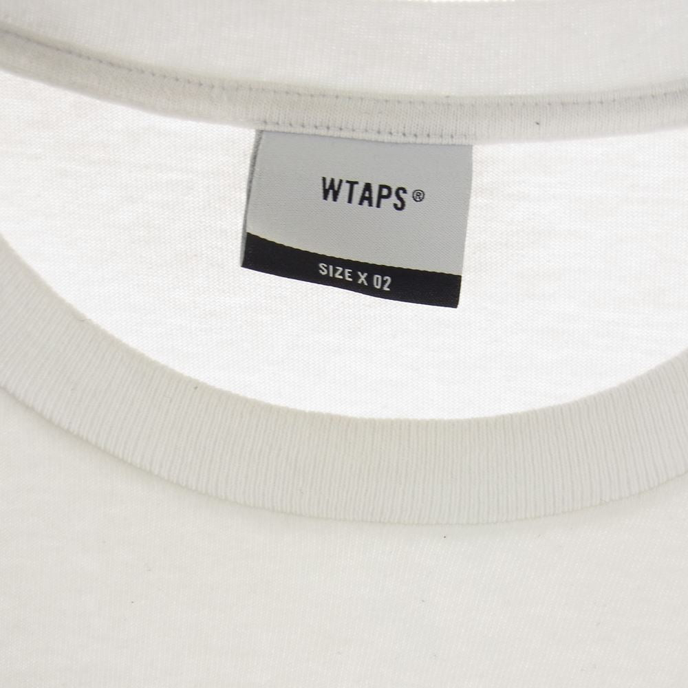 WTAPS ダブルタップス 22SS × 40PCT UPARMORED L/S TEE ロゴ プリント ロンT ロング スリーブ Tシャツ カットソー ホワイト系 02【中古】