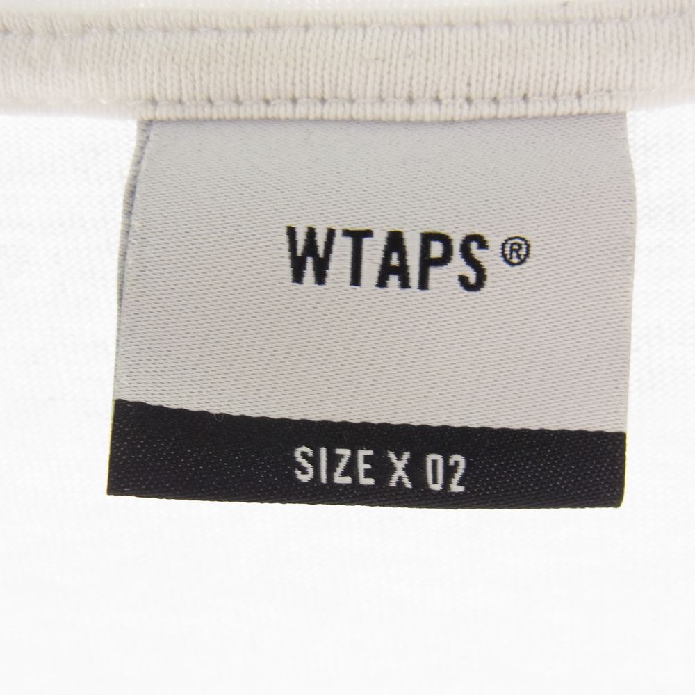 WTAPS ダブルタップス 22SS × 40PCT UPARMORED L/S TEE ロゴ プリント ロンT ロング スリーブ Tシャツ カットソー ホワイト系 02【中古】