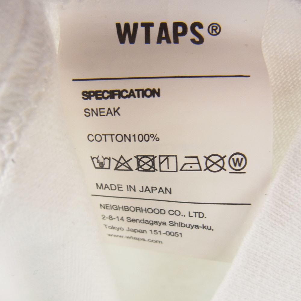WTAPS ダブルタップス 22SS × 40PCT UPARMORED L/S TEE ロゴ プリント ロンT ロング スリーブ Tシャツ カットソー ホワイト系 02【中古】