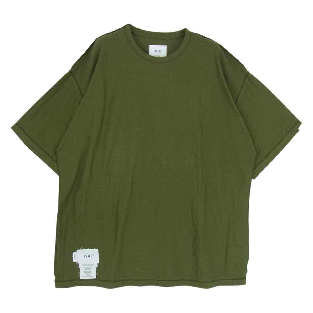 WTAPS ダブルタップス 22SS  221ATDT-CSM15 CROSS SS TEE COTTON クロスプリント 半袖 Tシャツ グリーン系 03【中古】