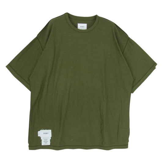 WTAPS ダブルタップス 22SS  221ATDT-CSM15 CROSS SS TEE COTTON クロスプリント 半袖 Tシャツ グリーン系 03【中古】
