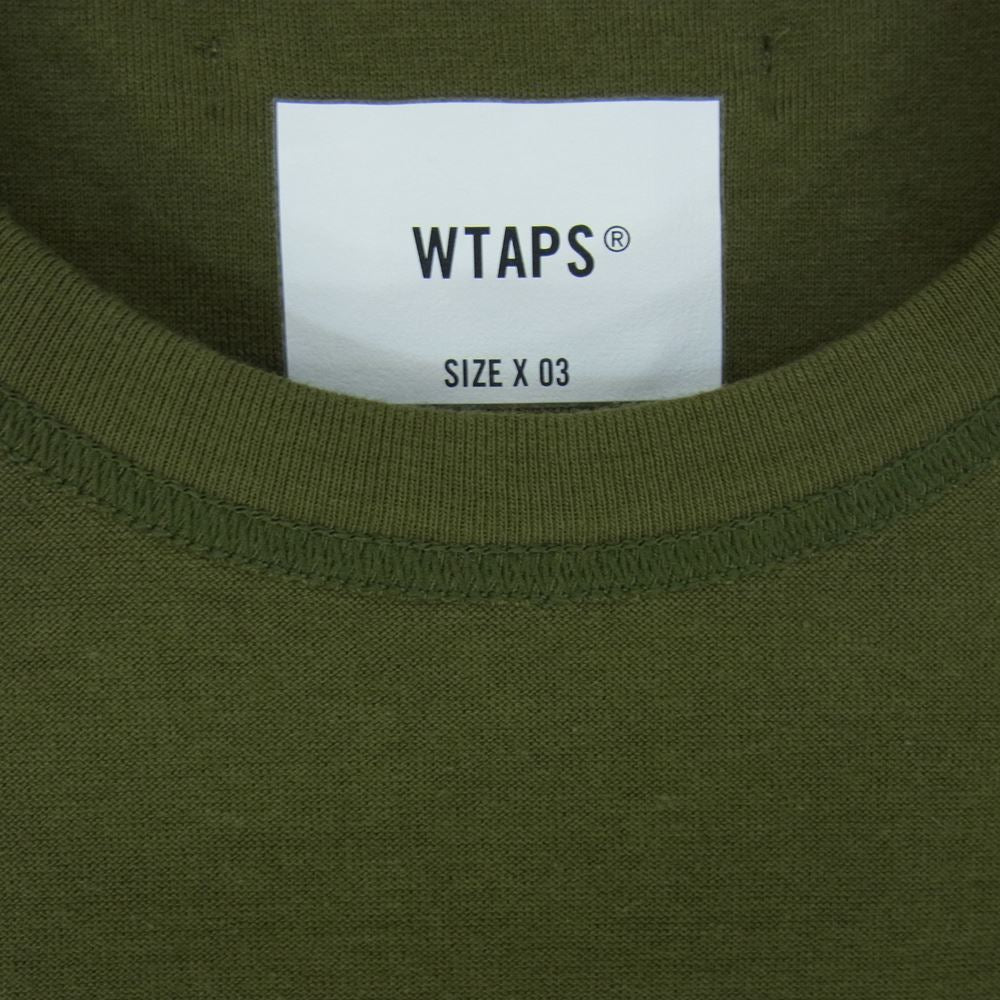 WTAPS ダブルタップス 22SS  221ATDT-CSM15 CROSS SS TEE COTTON クロスプリント 半袖 Tシャツ グリーン系 03【中古】