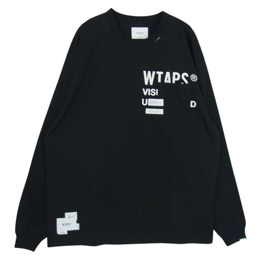 WTAPS ダブルタップス 21SS 211ATDT-CSM17 INSECT02 LS COPO ポケット ロゴ ロンT ロング スリーブ Tシャツ カットソー ブラック系 03【中古】