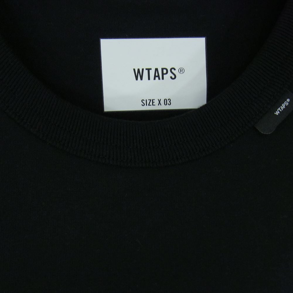 WTAPS ダブルタップス 21SS 211ATDT-CSM17 INSECT02 LS COPO ポケット ロゴ ロンT ロング スリーブ Tシャツ カットソー ブラック系 03【中古】