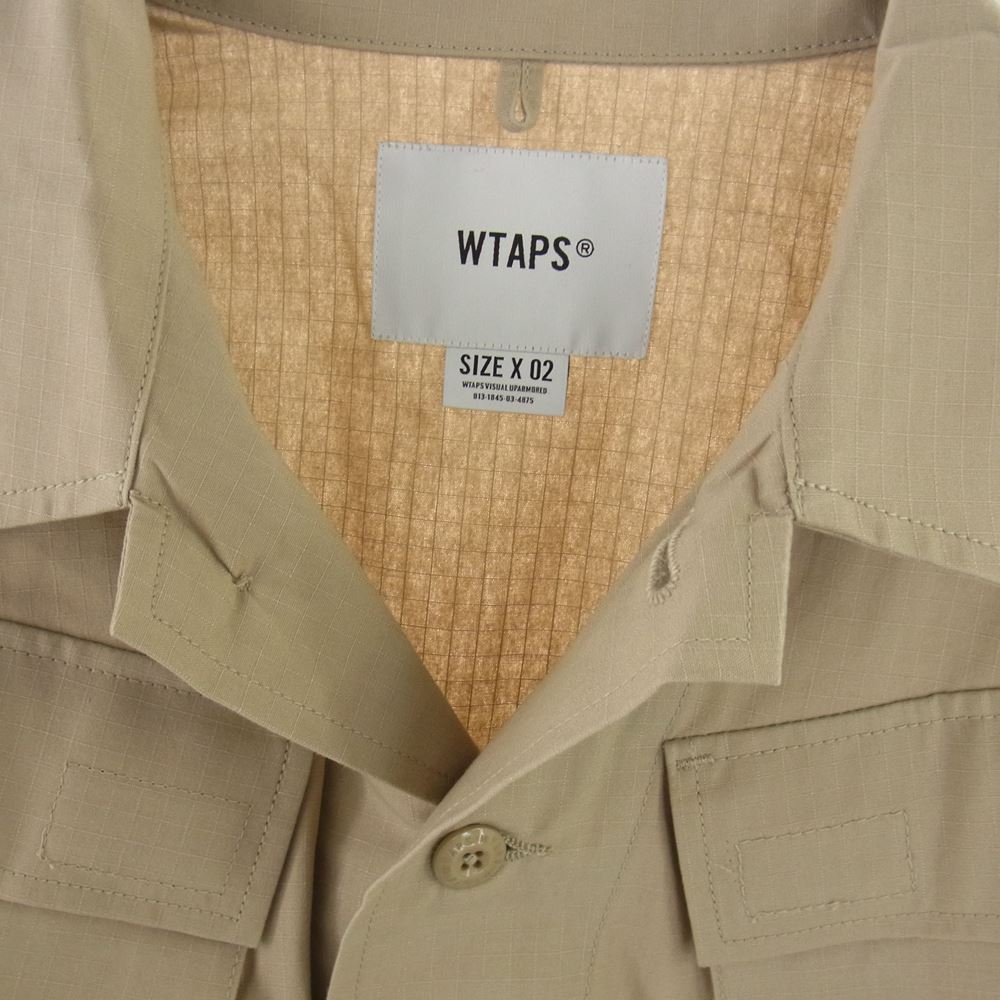 WTAPS ダブルタップス 202BRDT-SHM02 MODULAR LS SHIRT RIPSTO モジュラー リップストップ 長袖 シャツ ジャケット ベージュ系 02【極上美品】【中古】