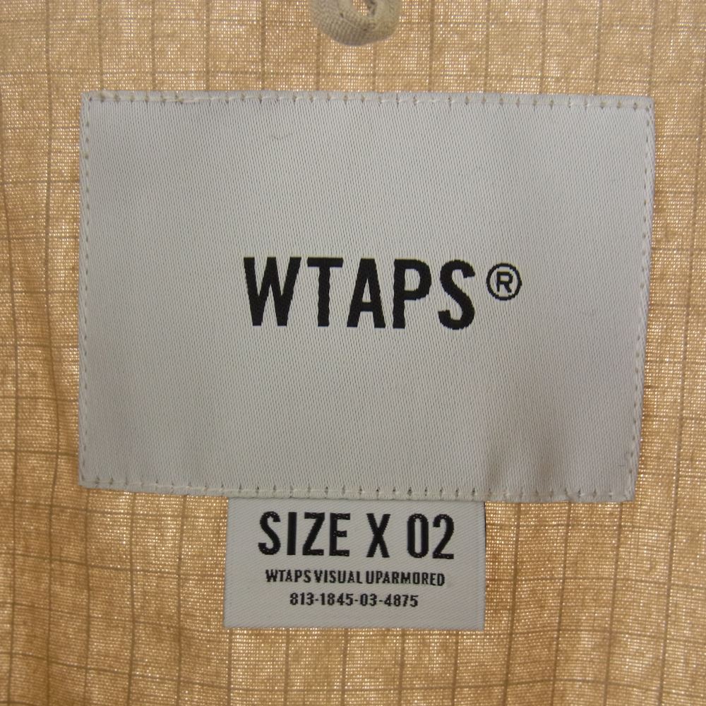 WTAPS ダブルタップス 202BRDT-SHM02 MODULAR LS SHIRT RIPSTO モジュラー リップストップ 長袖 シャツ ジャケット ベージュ系 02【極上美品】【中古】