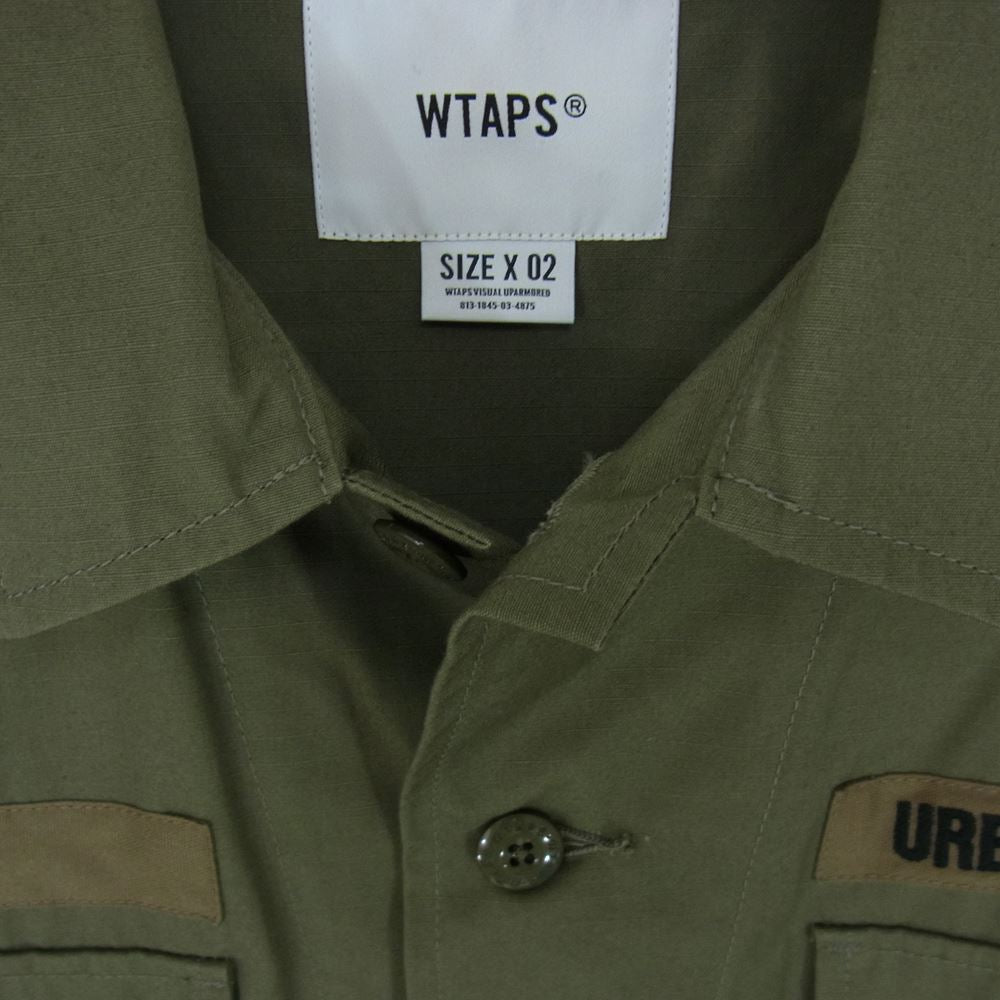 WTAPS ダブルタップス 21SS 211WVDT-SHM03 JUNGLE 02 ジャングル ミリタリー 長袖 シャツ ジャケット カーキ系 02【中古】