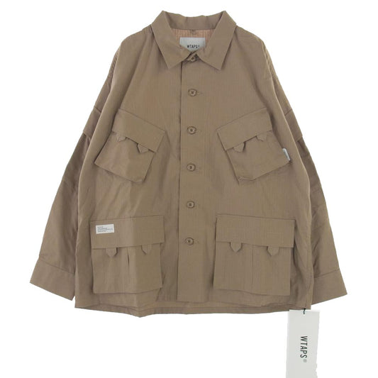 WTAPS ダブルタップス 21AW  212BRDT-SHM03 MODULAR LS COTTON RIPSTOP 再構築 モジュラー コットン リップストップ 長袖 シャツ ジャケット デザートカモ ベージュ系 02【極上美品】【中古】
