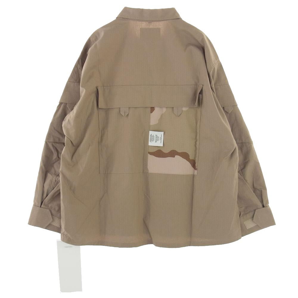 WTAPS ダブルタップス 21AW  212BRDT-SHM03 MODULAR LS COTTON RIPSTOP 再構築 モジュラー コットン リップストップ 長袖 シャツ ジャケット デザートカモ ベージュ系 02【極上美品】【中古】