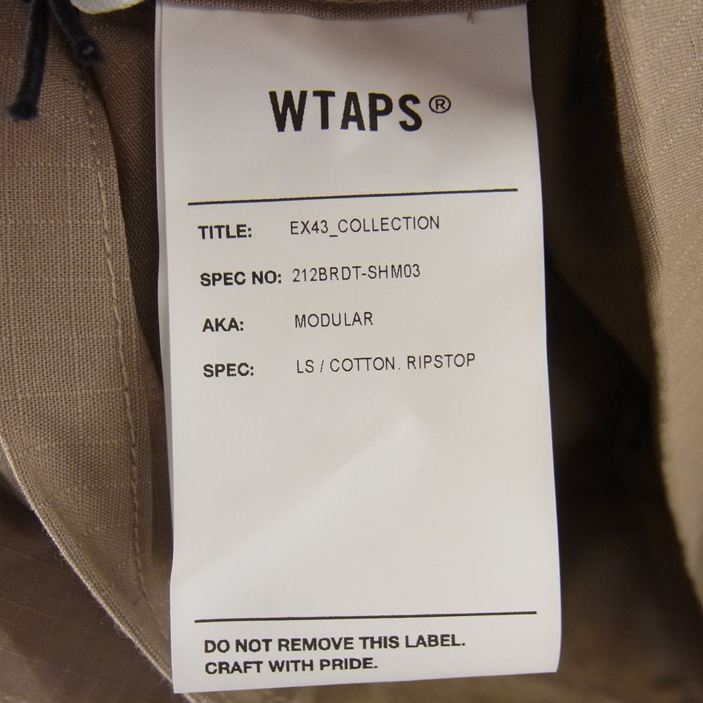 WTAPS ダブルタップス 21AW  212BRDT-SHM03 MODULAR LS COTTON RIPSTOP 再構築 モジュラー コットン リップストップ 長袖 シャツ ジャケット デザートカモ ベージュ系 02【極上美品】【中古】