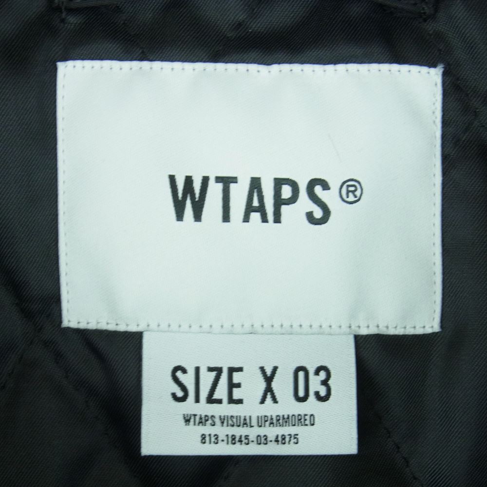 WTAPS ダブルタップス 22SS 221TQDT-JKM01 TEAM JACKET NYLON MA-1 クロスボーン 刺繍 ナイロン MA-1 ジャケット ブルゾン ブラック系 03【美品】【中古】