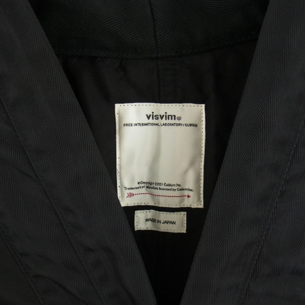 VISVIM ビズビム 19SS 0119105013004 ATTUS MIL COAT 高密度 アーミーナイロンツイル ノーカラーコート 羽織 ブラック系 2【中古】