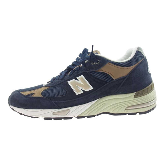 NEW BALANCE ニューバランス M991DNB 英国製 スエード ローカット スニーカー ネイビー ネイビー系 ブラウン系 27.5cm【中古】