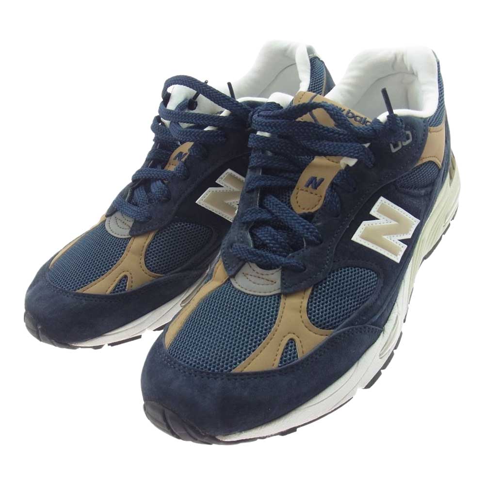 NEW BALANCE ニューバランス M991DNB 英国製 スエード ローカット スニーカー ネイビー ネイビー系 ブラウン系 27.5cm【中古】