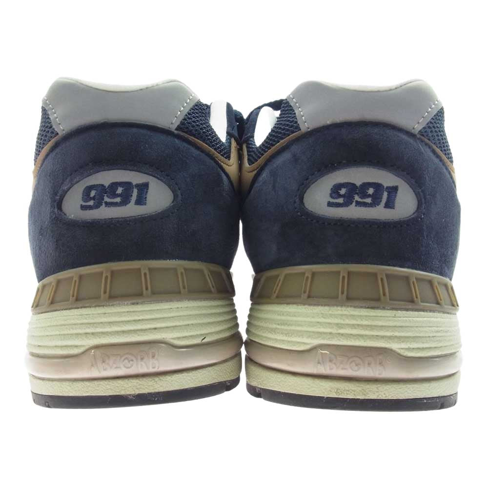 NEW BALANCE ニューバランス M991DNB 英国製 スエード ローカット スニーカー ネイビー ネイビー系 ブラウン系 27.5cm【中古】