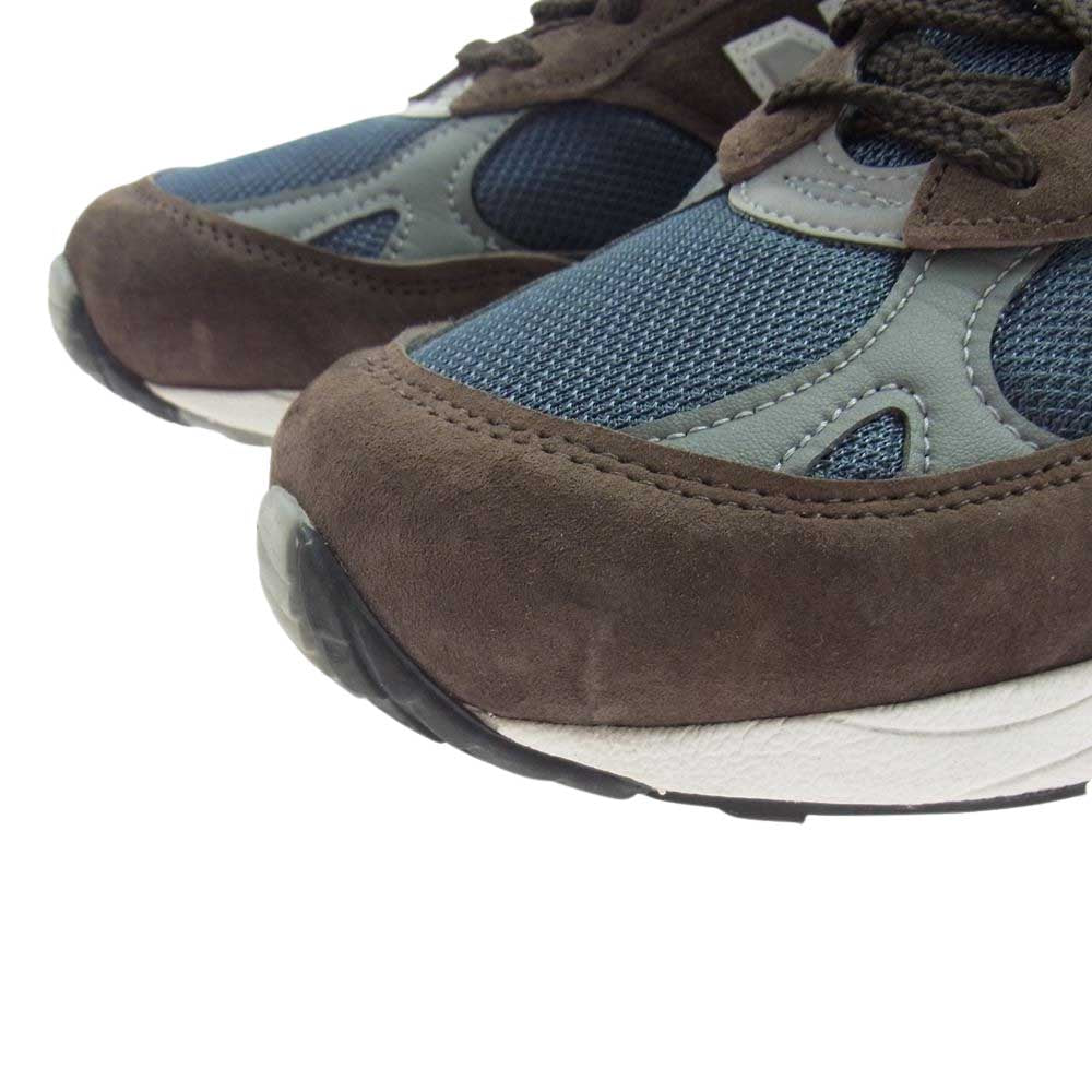 NEW BALANCE ニューバランス M991BNG 英国製 スエード ローカット スニーカー ブラウン ダークブラウン系 ネイビー系 27.5cm【中古】