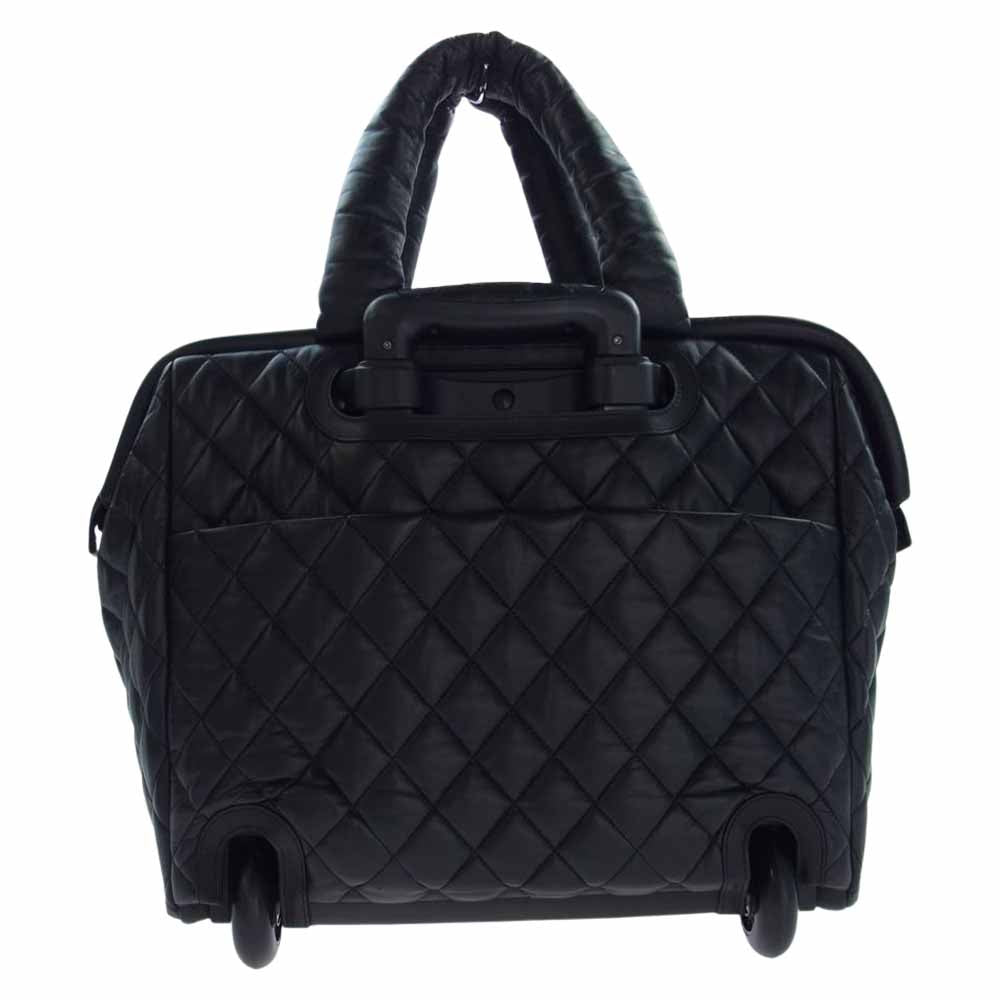 CHANEL シャネル コココクーン マトラッセ キャリーケース バッグ ブラック系 ワインレッド系【中古】