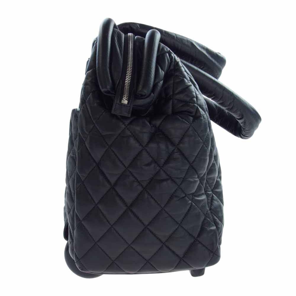 CHANEL シャネル コココクーン マトラッセ キャリーケース バッグ ブラック系 ワインレッド系【中古】