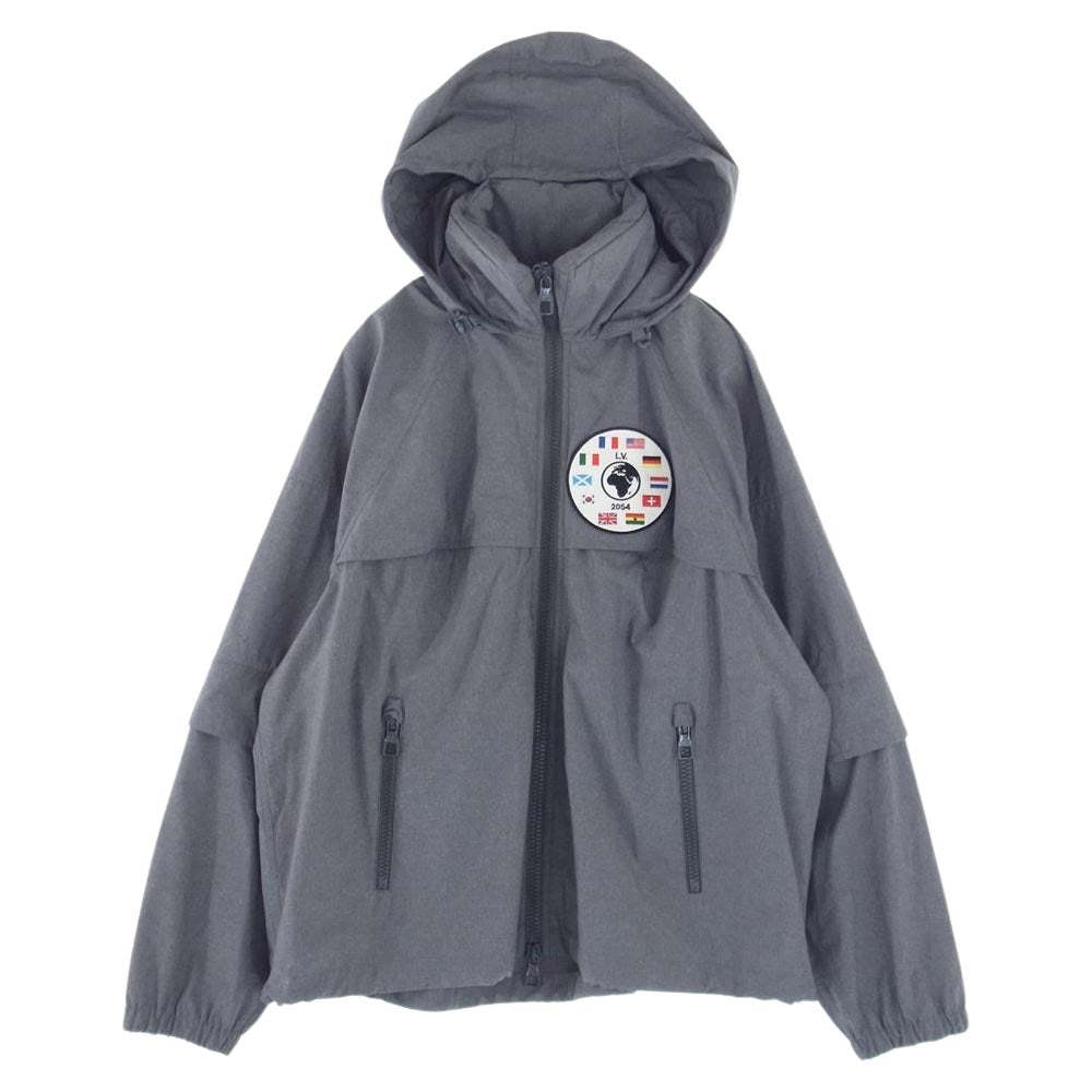 LOUIS VUITTON ルイ・ヴィトン 19AW HHB99W ウィズ フラッグ パッチ ポリフーデット ウインドブレーカー ジャケット グレー系 50【極上美品】【中古】