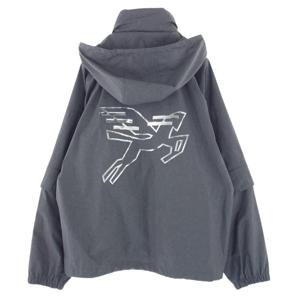 LOUIS VUITTON ルイ・ヴィトン 19AW HHB99W ウィズ フラッグ パッチ ポリフーデット ウインドブレーカー ジャケット グレー系 50【極上美品】【中古】