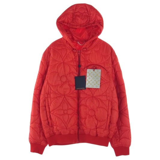 LOUIS VUITTON ルイ・ヴィトン 21AW  HLB50EDH1 フラワー キルティング 中綿 ジャケット レッド系 50【新古品】【未使用】【中古】