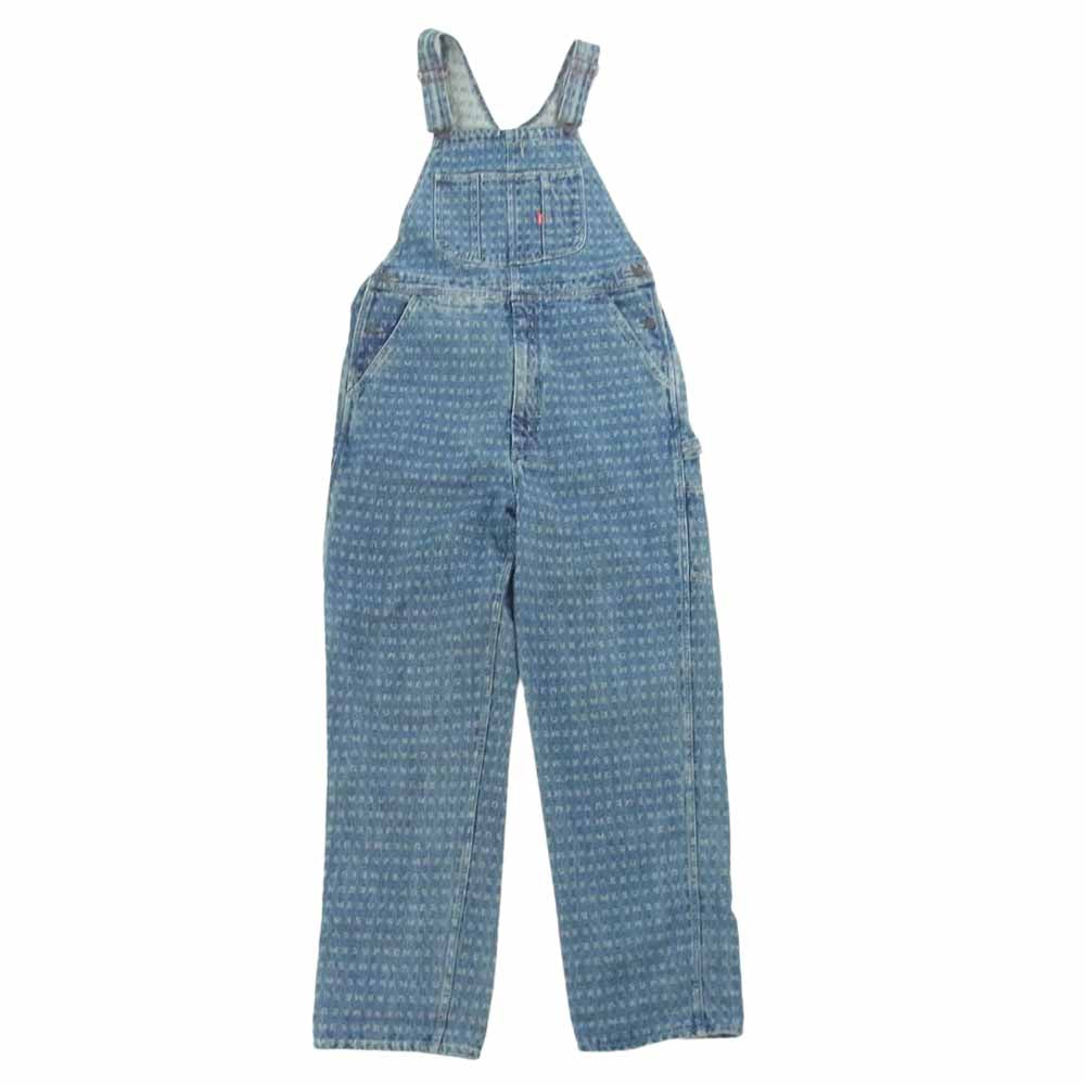 Supreme シュプリーム 20SS Jacquard Logos Denim Overalls ジャガード ロゴ デニム オーバーオール インディゴブルー系 M【中古】