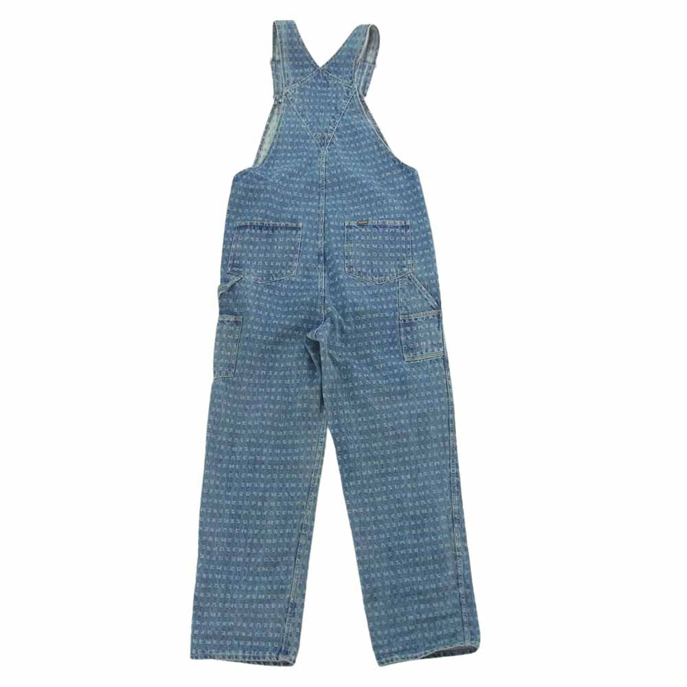 Supreme シュプリーム 20SS Jacquard Logos Denim Overalls ジャガード ロゴ デニム オーバーオール インディゴブルー系 M【中古】