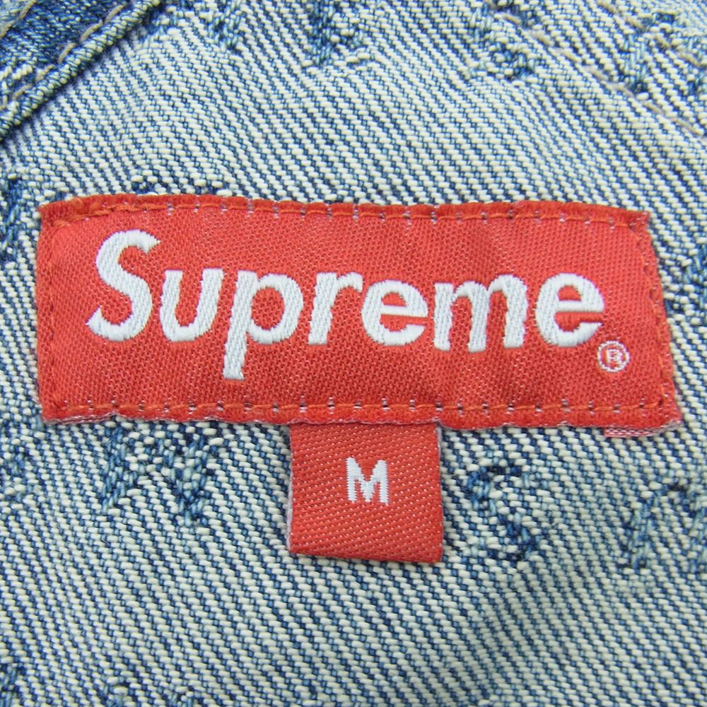 Supreme シュプリーム 20SS Jacquard Logos Denim Overalls ジャガード ロゴ デニム オーバーオール インディゴブルー系 M【中古】