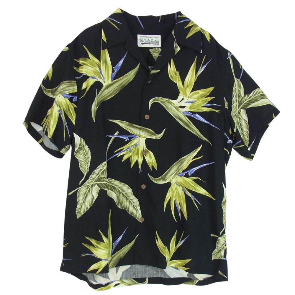 WACKO MARIA ワコマリア BIRD OF PARADISE HAWAIIANN SHIRT 極楽鳥 バード オブ パラダイス ハワイアン シャツ 半袖 ブラック系 M【美品】【中古】