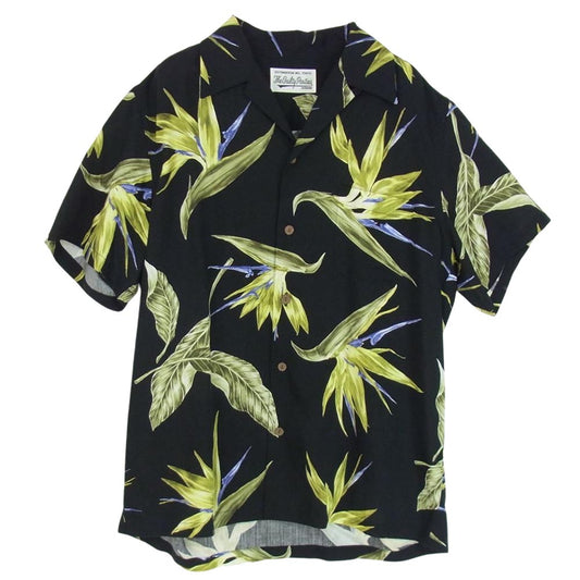 WACKO MARIA ワコマリア BIRD OF PARADISE HAWAIIANN SHIRT 極楽鳥 バード オブ パラダイス ハワイアン シャツ 半袖 ブラック系 M【美品】【中古】