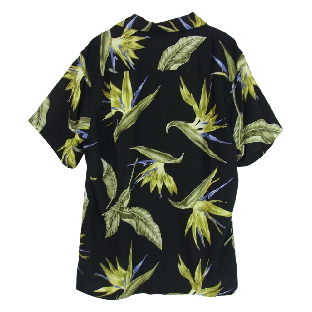 WACKO MARIA ワコマリア BIRD OF PARADISE HAWAIIANN SHIRT 極楽鳥 バード オブ パラダイス ハワイアン シャツ 半袖 ブラック系 M【美品】【中古】