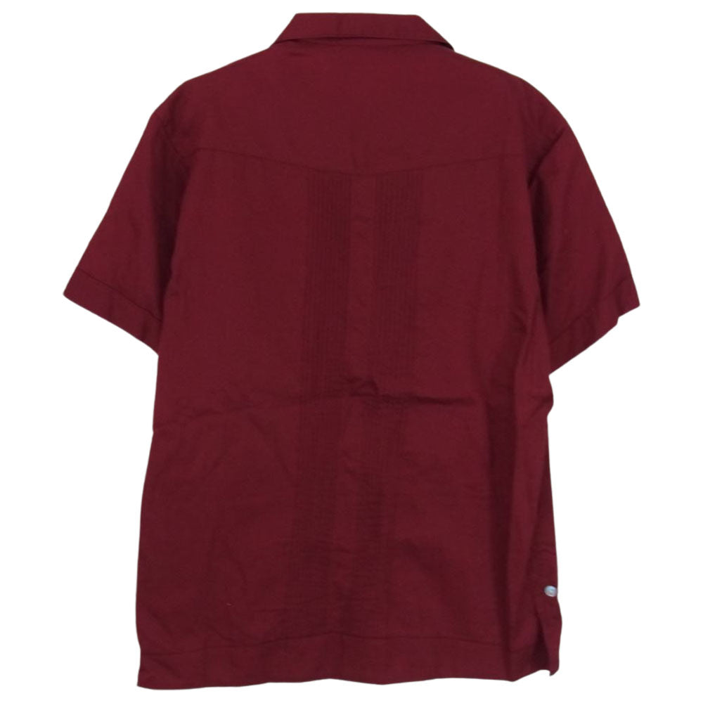 CALEE キャリー キューバシャツ 半袖 オープンカラー シャツ ワインレッド系 M【中古】