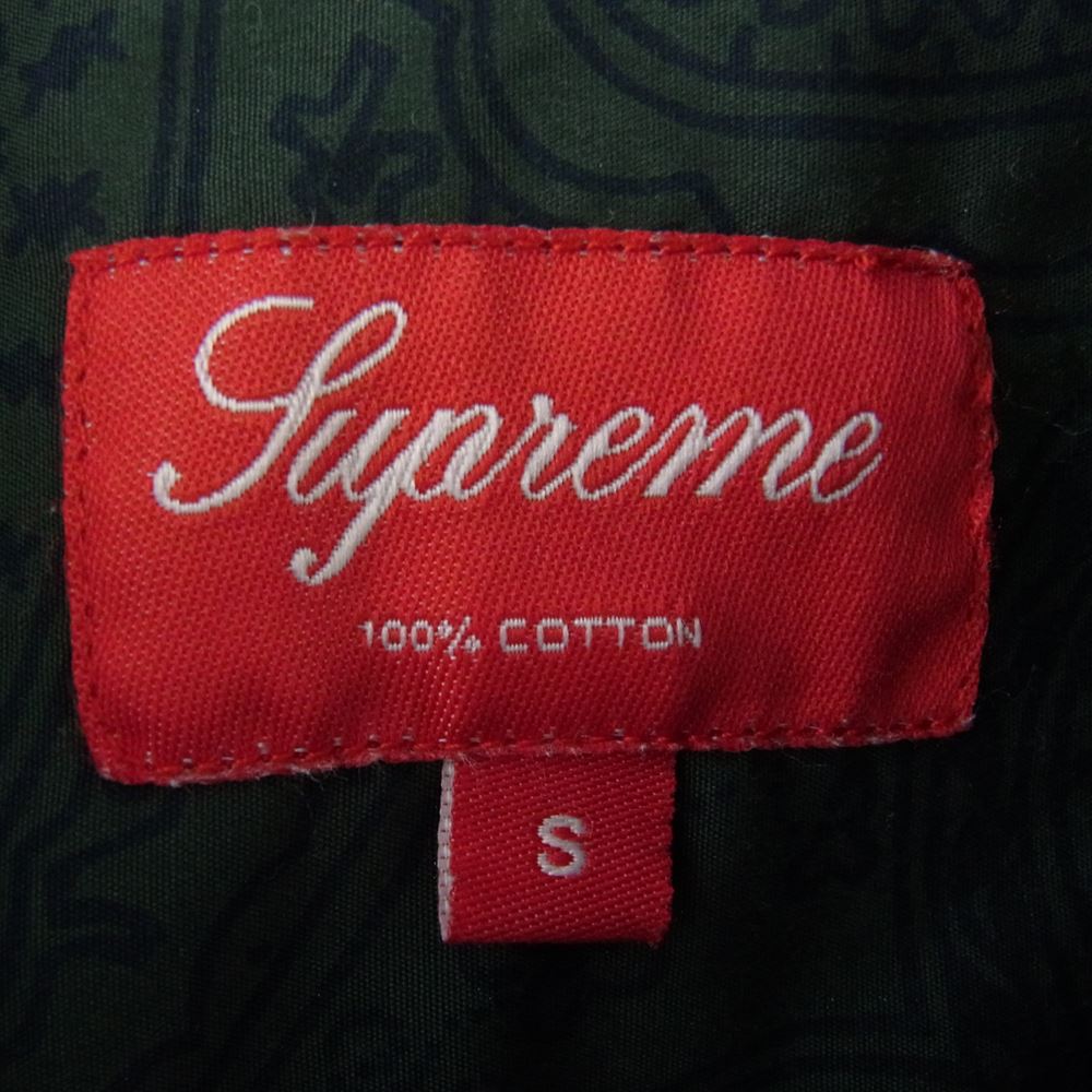 Supreme シュプリーム 13SS paisley shirt ペイズリー 半袖 BD シャツ グリーン系 S【中古】