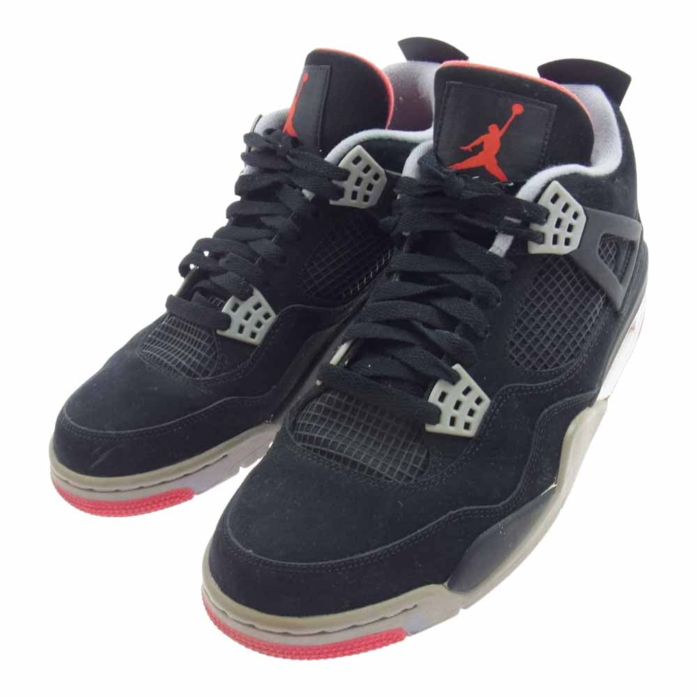 NIKE ナイキ 308497-089 AIR JORDAN 4 RETRO エアジョーダン 4 レトロ ブラック/セメントグレー/バーシティレッド スニーカー ブラック系 28.5cm【中古】