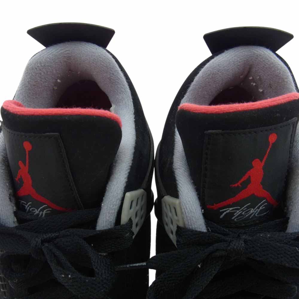 NIKE ナイキ 308497-089 AIR JORDAN 4 RETRO エアジョーダン 4 レトロ ブラック/セメントグレー/バーシティレッド スニーカー ブラック系 28.5cm【中古】