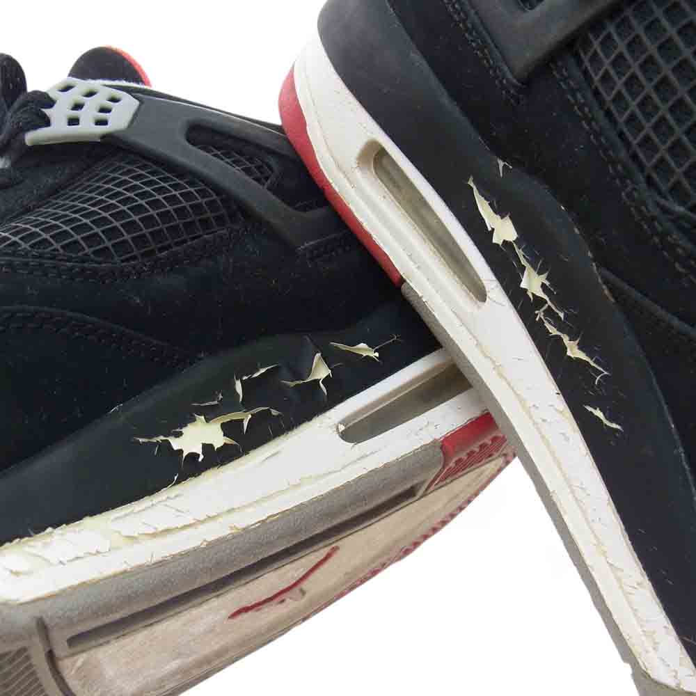 NIKE ナイキ 308497-089 AIR JORDAN 4 RETRO エアジョーダン 4 レトロ ブラック/セメントグレー/バーシティレッド スニーカー ブラック系 28.5cm【中古】