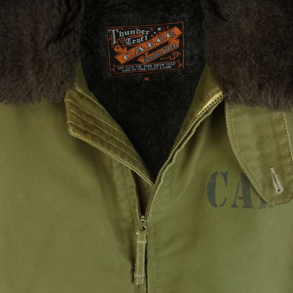 CALEE キャリー N-1 DECK JACKET デッキ ジャケット ミリタリー 日本製 カーキ系 M【中古】