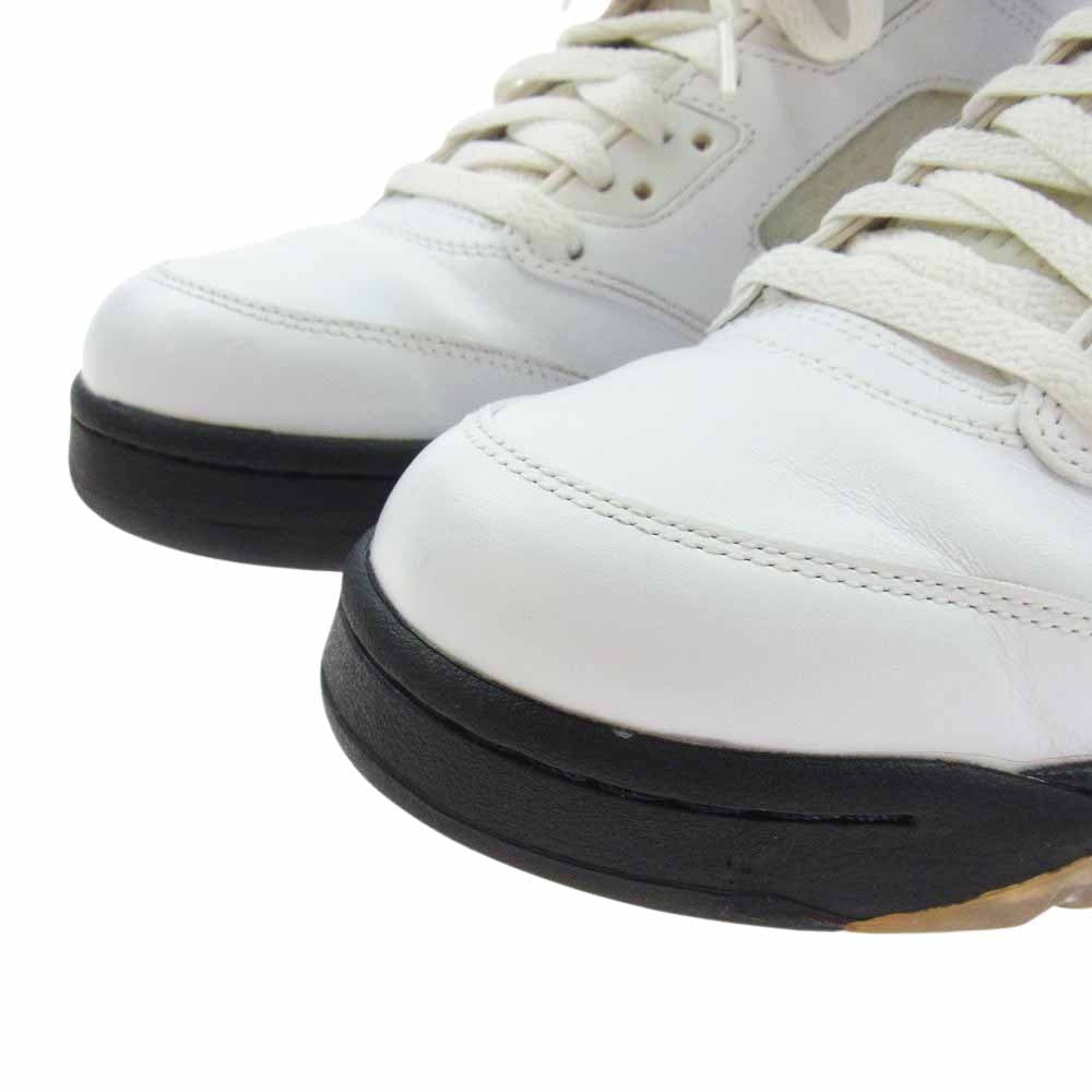 NIKE ナイキ 136027-100 AIR JORDAN 5 RETRO アジョーダン 5 レトロ 白赤銀ベロ スニーカー ブラック系 ホワイト系 レッド系 26.5cm【中古】