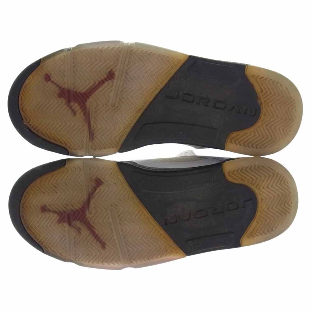 NIKE ナイキ 136027-100 AIR JORDAN 5 RETRO アジョーダン 5 レトロ 白赤銀ベロ スニーカー ブラック系 ホワイト系 レッド系 26.5cm【中古】