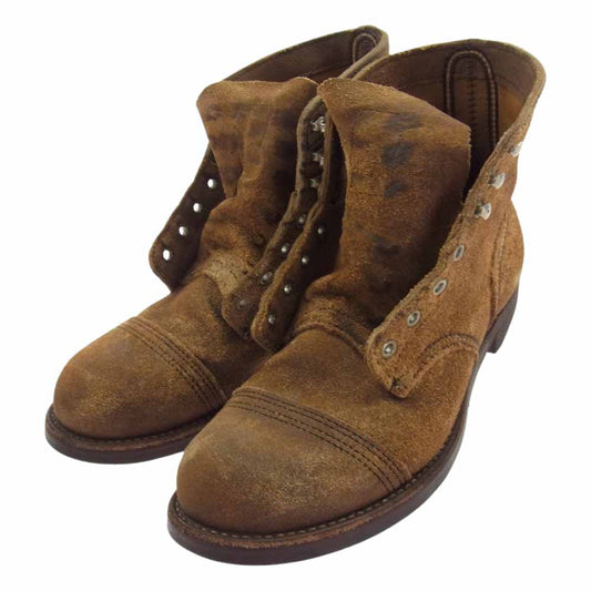 RED WING レッドウィング 8113 IRON RANGE BOOTS アイアンレンジ ブーツ Hawthorne Muleskinner オイルラフアウト ブラウン系 US8D/UK7【中古】