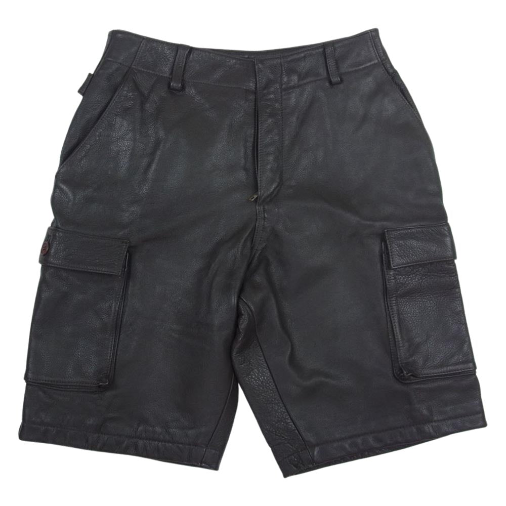 HARLEY DAVIDSON ハーレーダビッドソン レザー カーゴ ショート パンツ ブラウン系 S【中古】