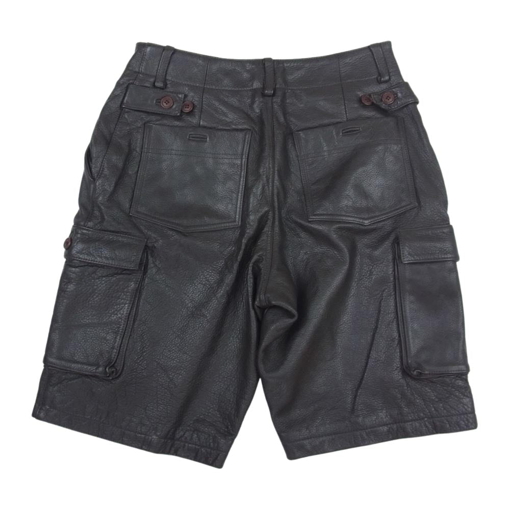HARLEY DAVIDSON ハーレーダビッドソン レザー カーゴ ショート パンツ ブラウン系 S【中古】