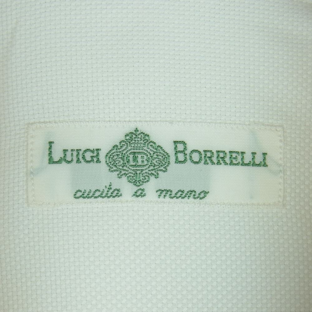 Luigi Borrelli ルイジ・ボレッリ ボタンダウン 長袖 シャツ コットン イタリア製 オフホワイト系 15.5【極上美品】【中古】