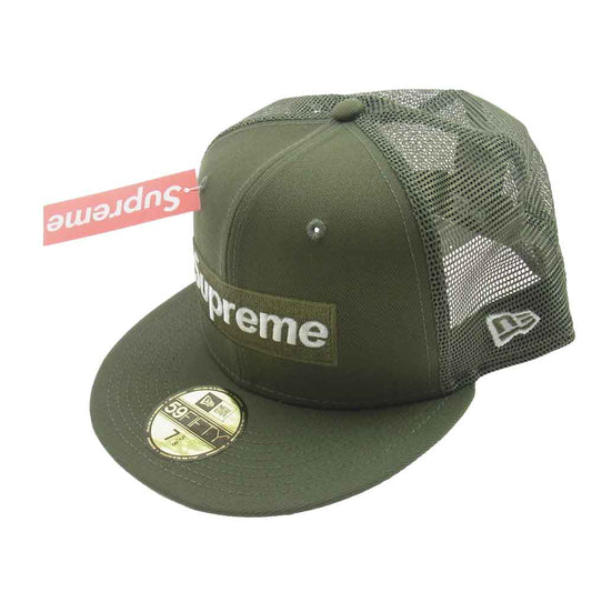 Supreme シュプリーム 23SS Box Logo Mesh Back New Era Olive ボックスロゴ メッシュ ニューエラ キャップ  カーキ系 60.6cm【新古品】【未使用】【中古】