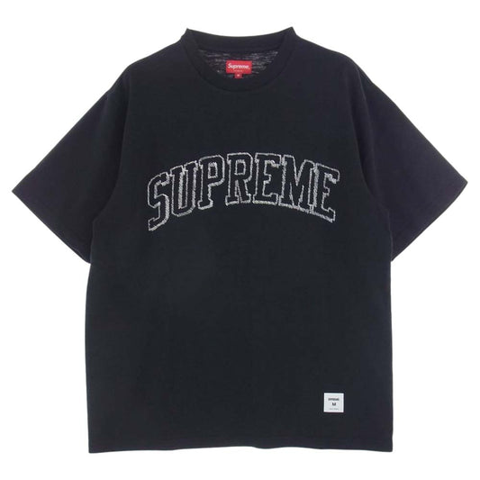 Supreme シュプリーム 23SS Sketch Embroidered S/S Top  スケッチ アーチロゴ Tシャツ ブラック系 M【中古】