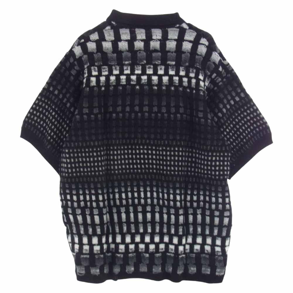Supreme シュプリーム 23SS Gradient Grid Zip Up Polo グラデーション ニット ジップ ポロシャツ ブラック系 L【新古品】【未使用】【中古】