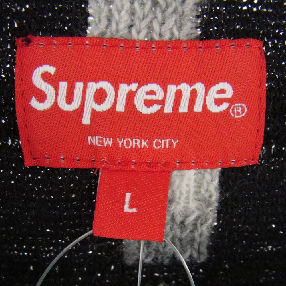 Supreme シュプリーム 23SS Gradient Grid Zip Up Polo グラデーション ニット ジップ ポロシャツ ブラック系 L【新古品】【未使用】【中古】