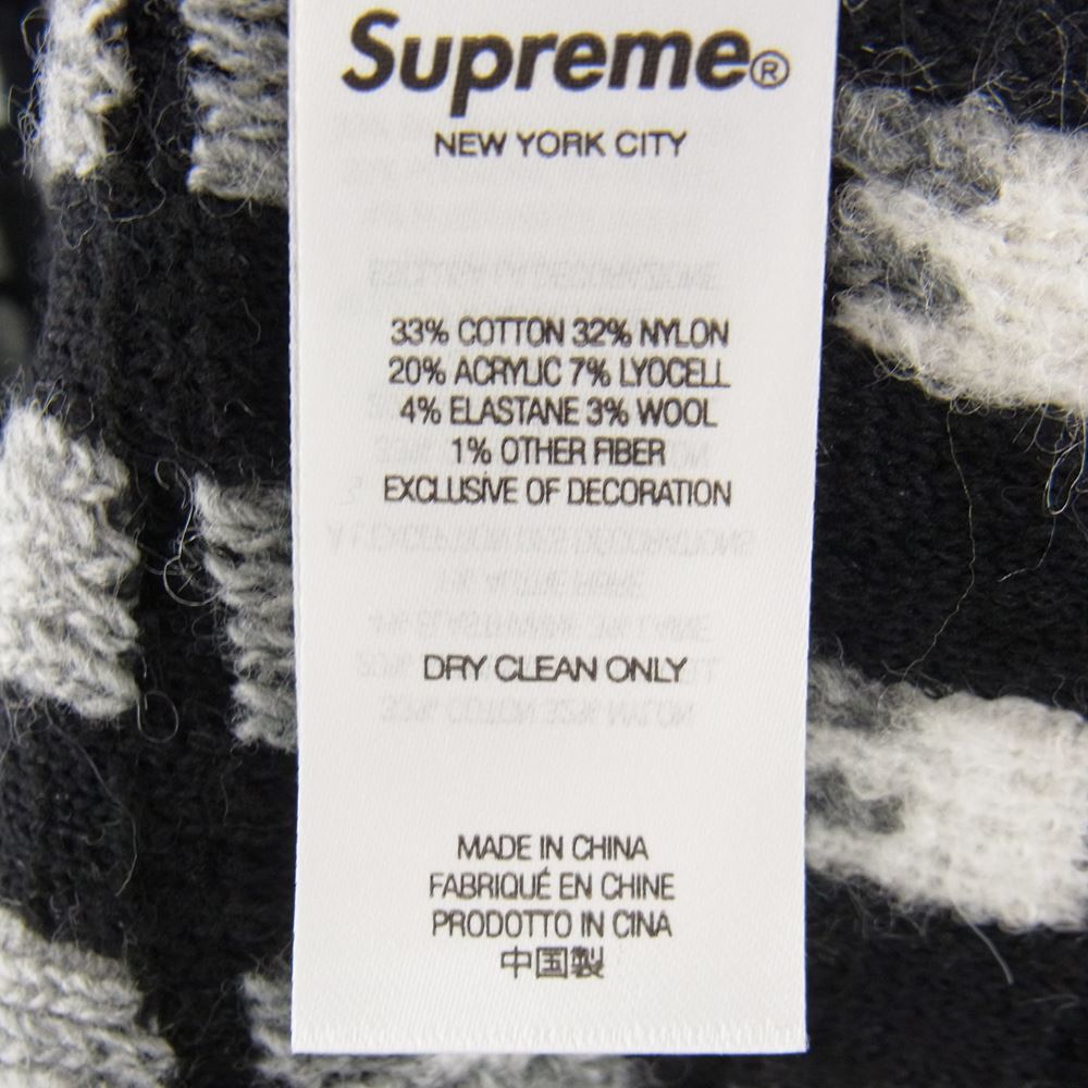 Supreme シュプリーム 23SS Gradient Grid Zip Up Polo グラデーション ニット ジップ ポロシャツ ブラック系 L【新古品】【未使用】【中古】