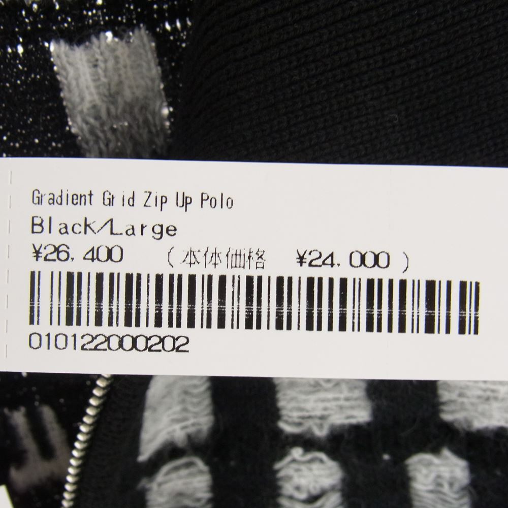 Supreme シュプリーム 23SS Gradient Grid Zip Up Polo グラデーション ニット ジップ ポロシャツ ブラック系 L【新古品】【未使用】【中古】