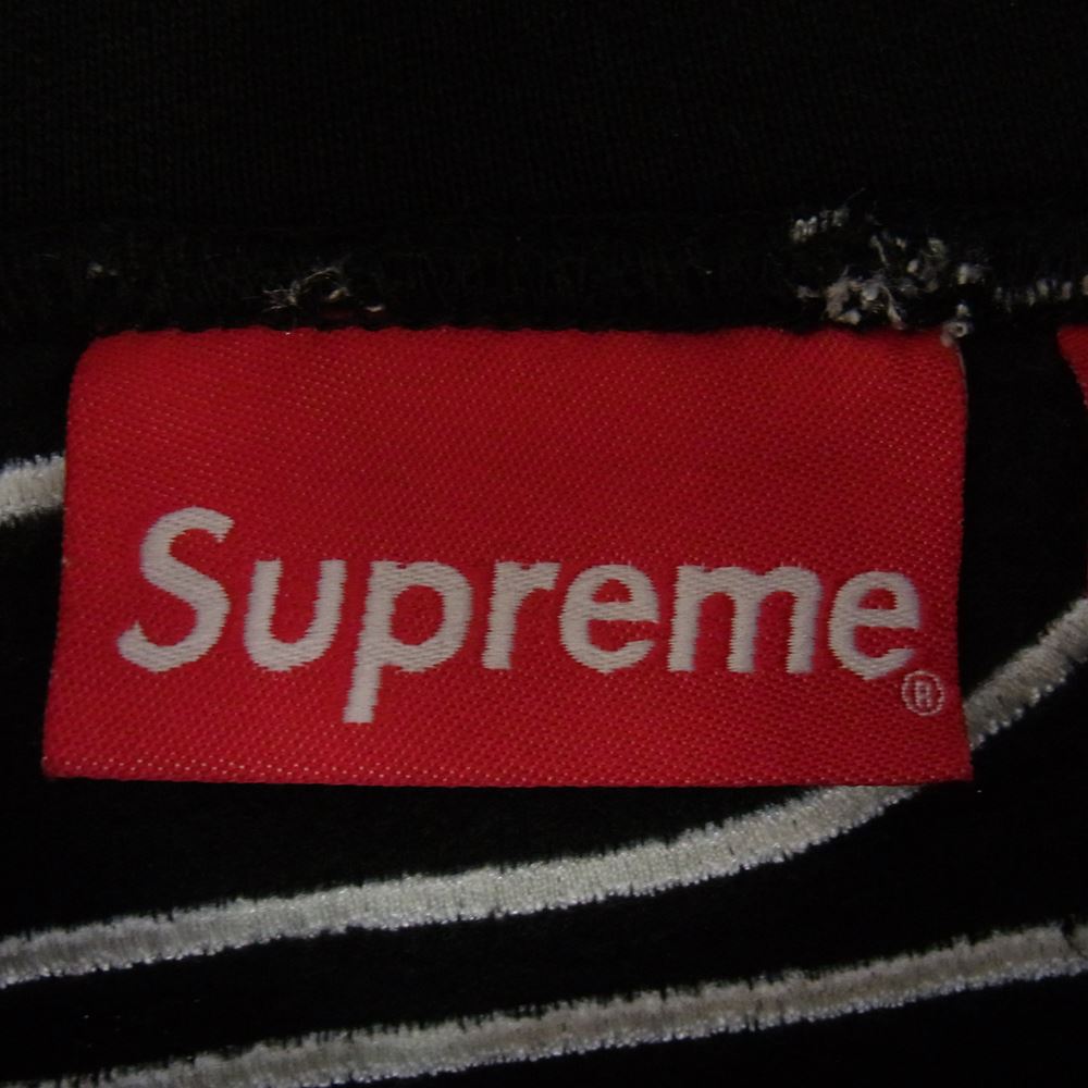 Supreme シュプリーム 23SS Satin Applique Hooded Sweatshirt サテン アップリケ フーディー スウェットシャツ ブラック系 L【美品】【中古】